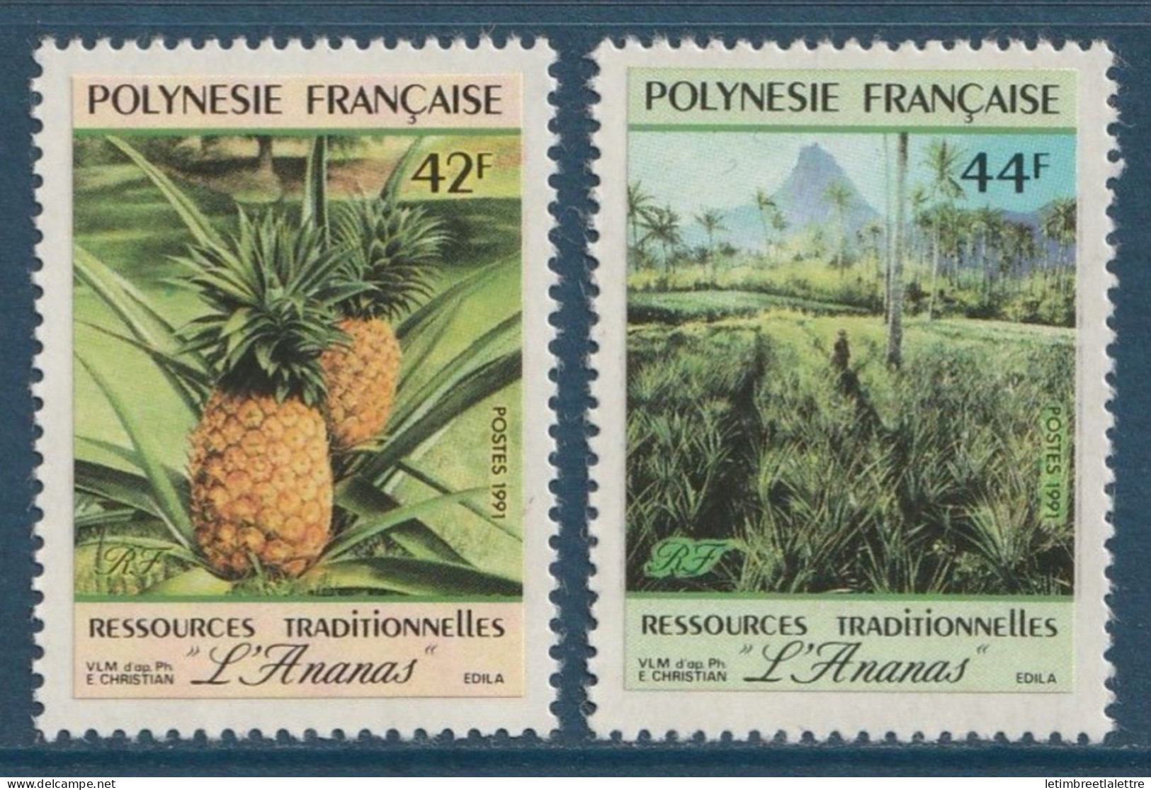 Polynésie - YT N° 374 à 375 ** - Neuf Sans Charnière - 1991 - Unused Stamps