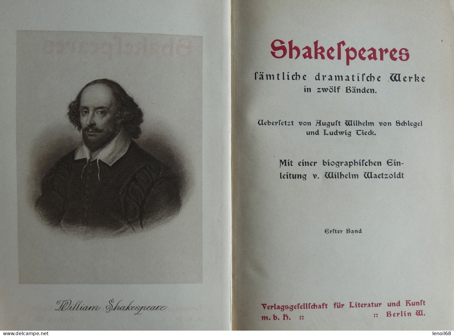 Shakespeare's Werke Tome 1 - Libri Vecchi E Da Collezione