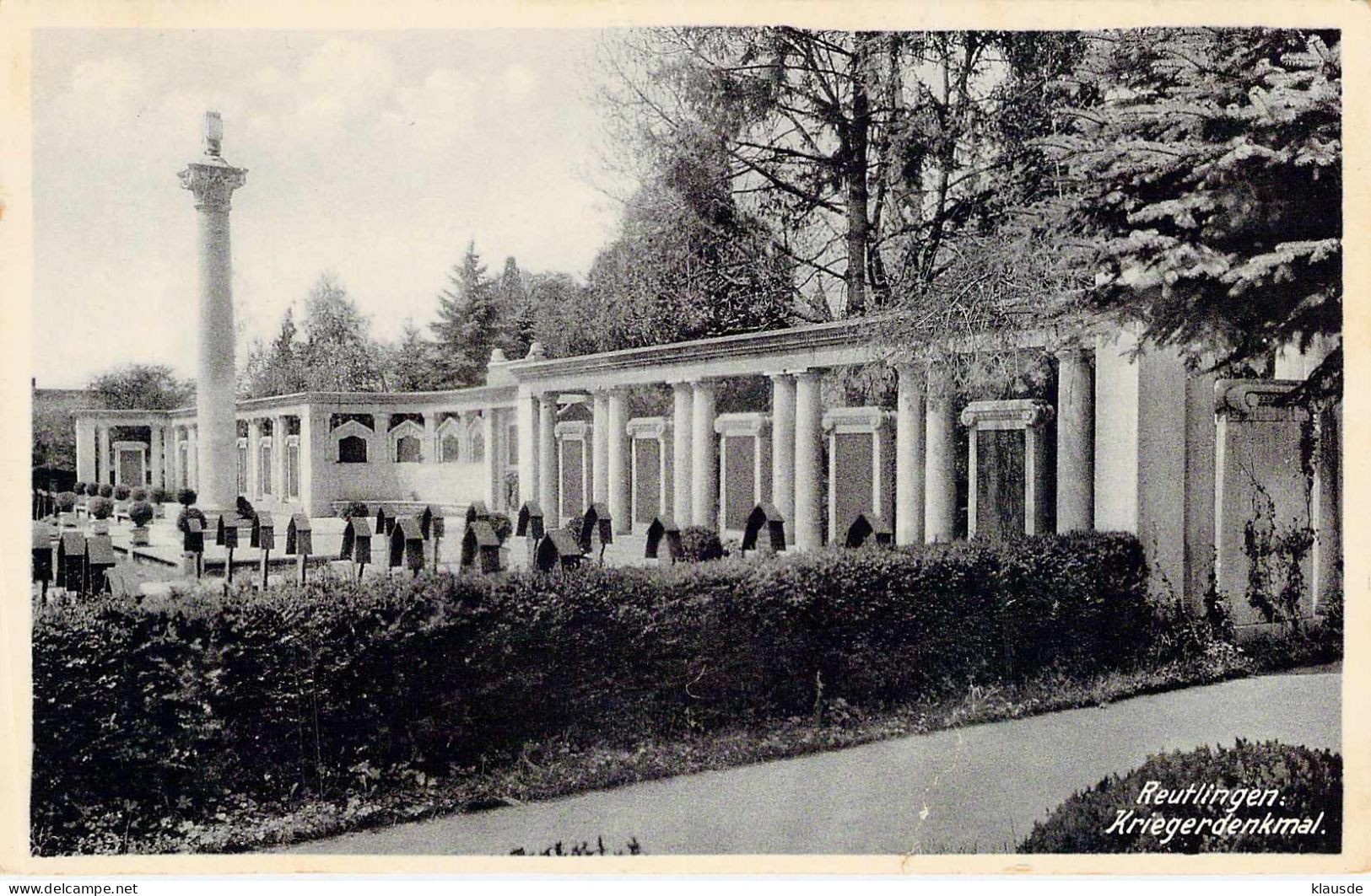 Reutlingen - Kriegerdenkmal Gel.1936 - Reutlingen