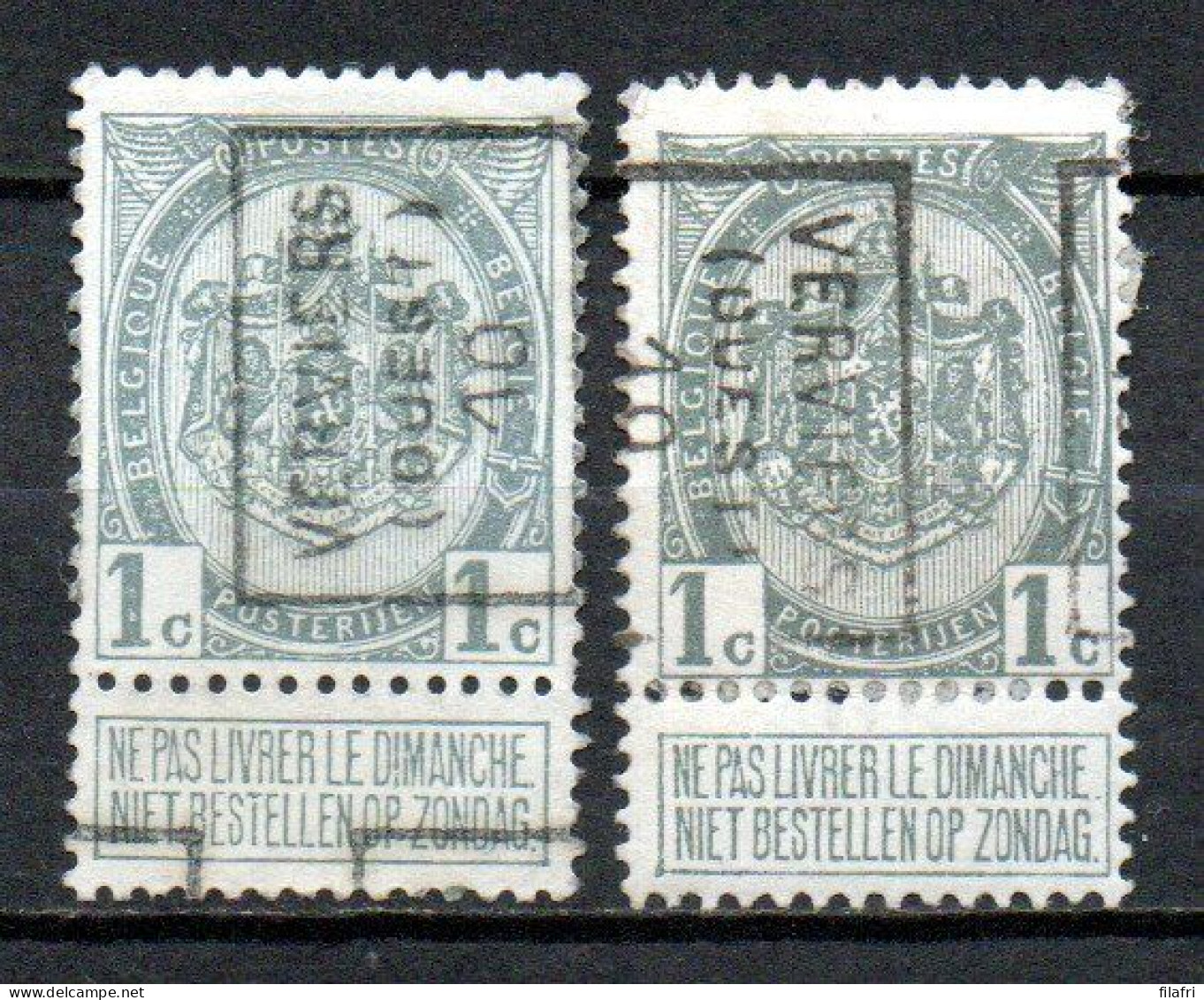 1491 Voorafstempeling Op Nr 81 - VERVIERS OUEST 10 - Positie A & B - Roller Precancels 1910-19