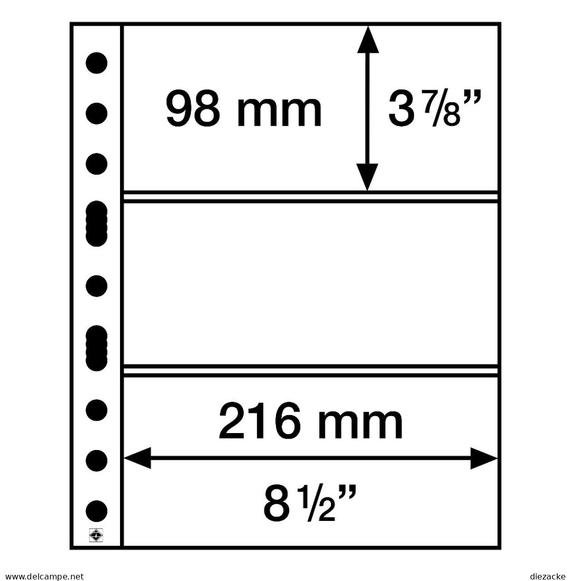 Leuchtturm Hüllen Klar Grande Easy, 3 Taschen Quer, PP (50er Pack) 358074 Neu ( - Autres & Non Classés