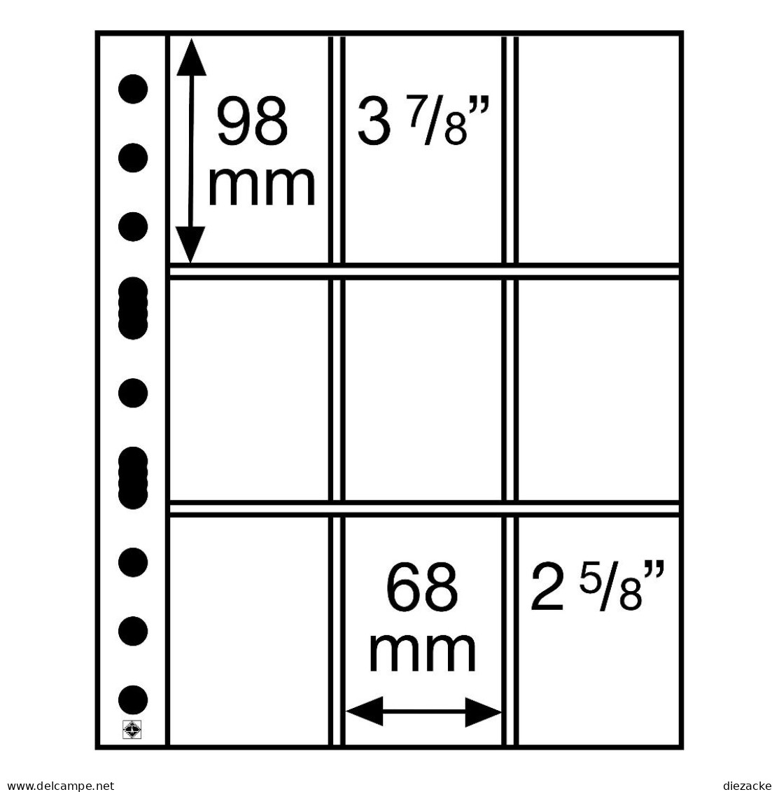 Leuchtturm Hüllen Klar Grande Easy, 9 Taschen, PP (50er Pack) 358077 Neu ( - Autres & Non Classés