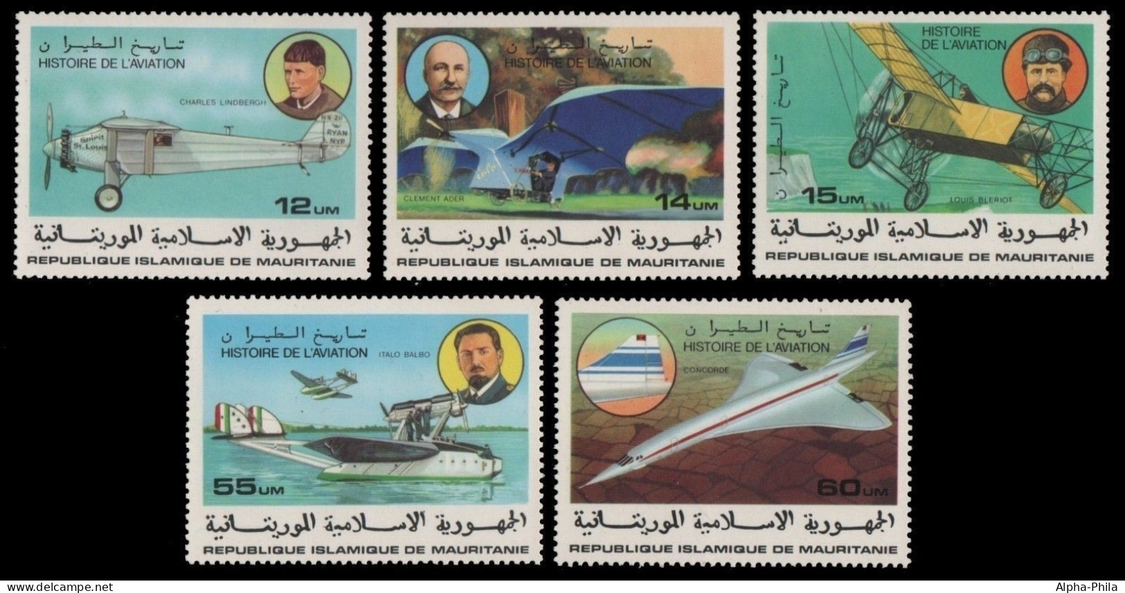 Mauretanien 1977 - Mi-Nr. 576-580 A ** - MNH - Luftfahrt / Aviation - Mauritanie (1960-...)