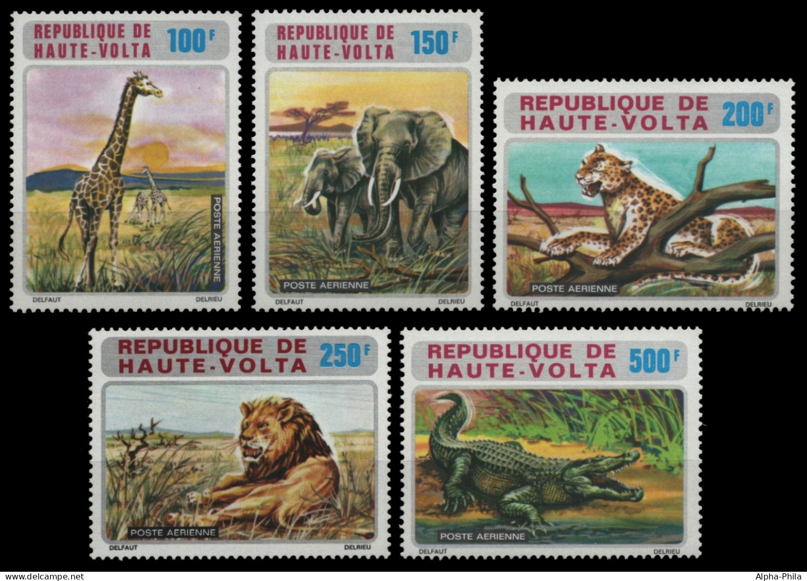 Obervolta 1973 - Mi-Nr. 446-450 ** - MNH - Wildtiere / Wild Animals - Haute-Volta (1958-1984)