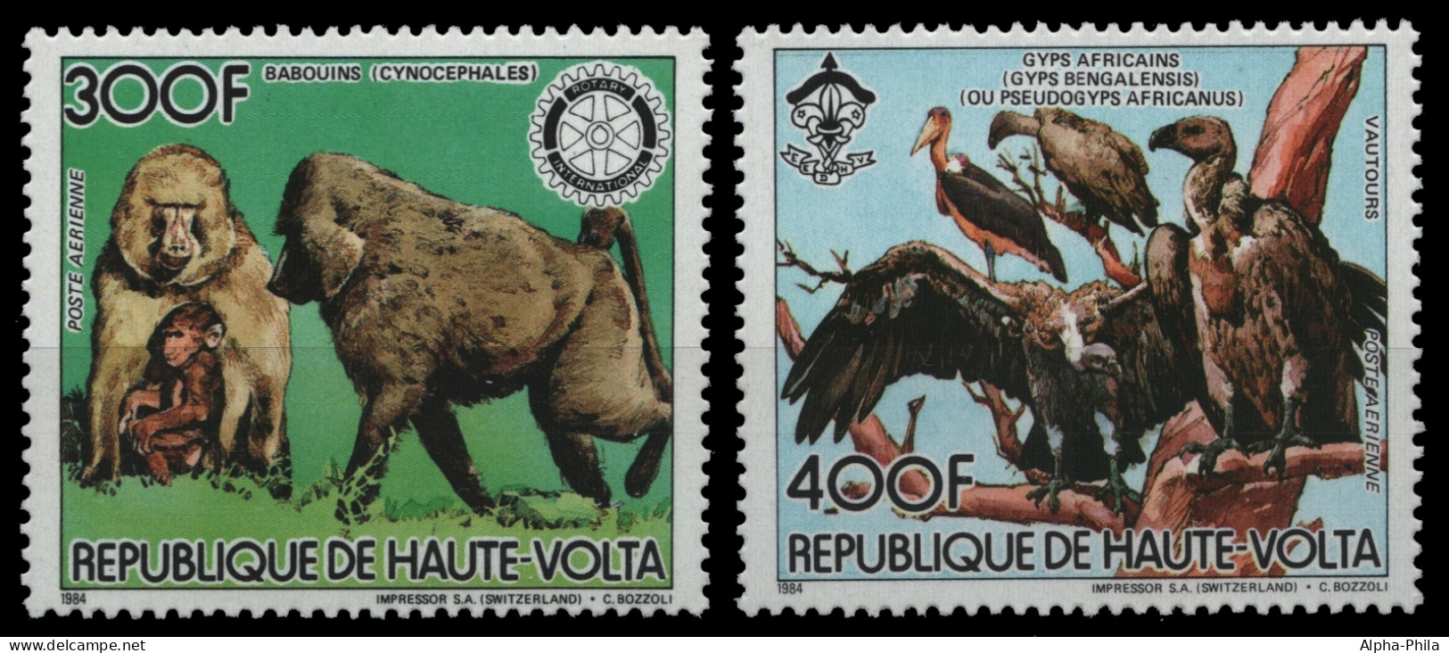 Obervolta 1984 - Mi-Nr. 961-962 A ** - MNH - Wildtiere / Wild Animals - Haute-Volta (1958-1984)