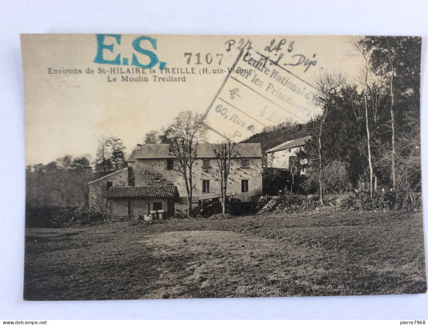 St-HILAIRE La TREILLE (Haute-Vienne) Le Moulin Treillard : Demande De Recherche De Disparu - 1941 - Dos Abîmé - Oorlog 1939-45