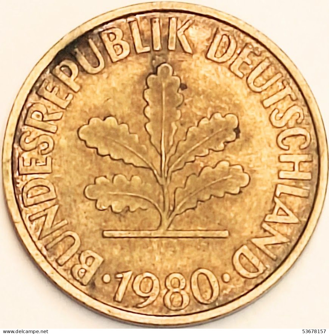 Germany Federal Republic - 10 Pfennig 1980 D, KM# 108 (#4667) - 10 Pfennig