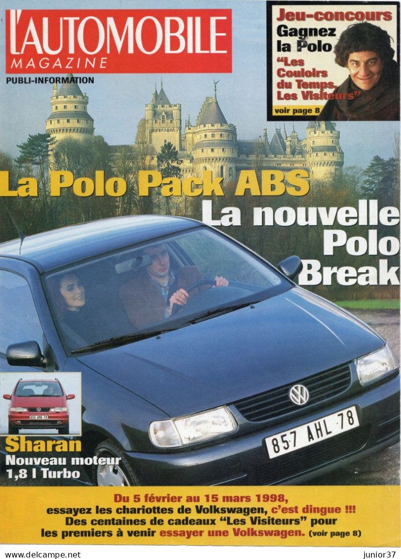 2 Publi-information Du Magazine L'Automobile, Gamme Volkswagen 1999,  Sharan, Polo - Automobili