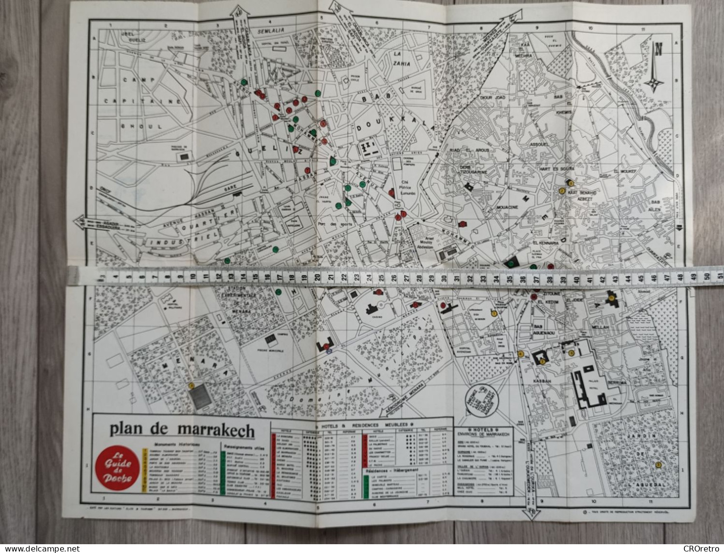 MARRAKESH - MOROCCO / MAROC, Vintage Map, Tourism Brochure, Prospect, Guide (pro3) - Dépliants Touristiques