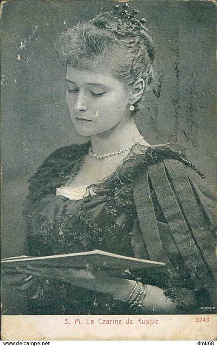 RUSSIA - ROYAL FAMILY - S.M. Tsarine Alexandra Feodorovna - EDIT ALTEROCCA - MAILED 1905 (TEM562) - Königshäuser