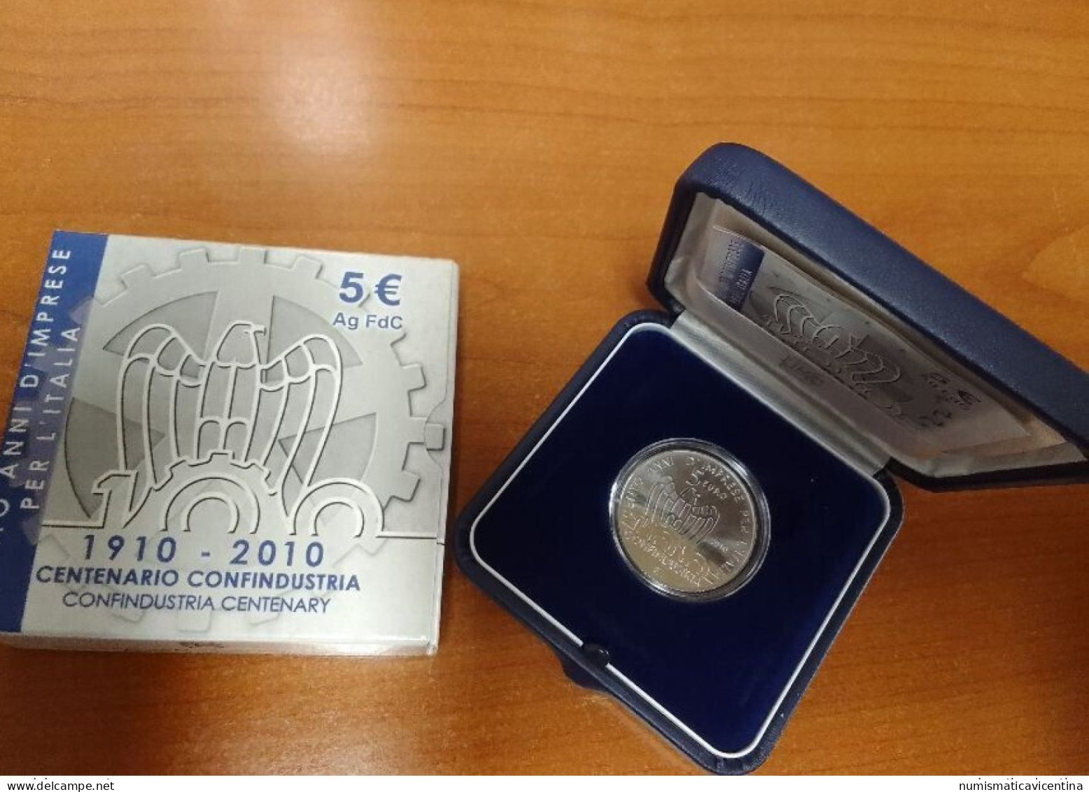 Italia 5 Euro 2010 CONFINDUSTRIA Centenario € Silver Coin UNC PROOF - Italy