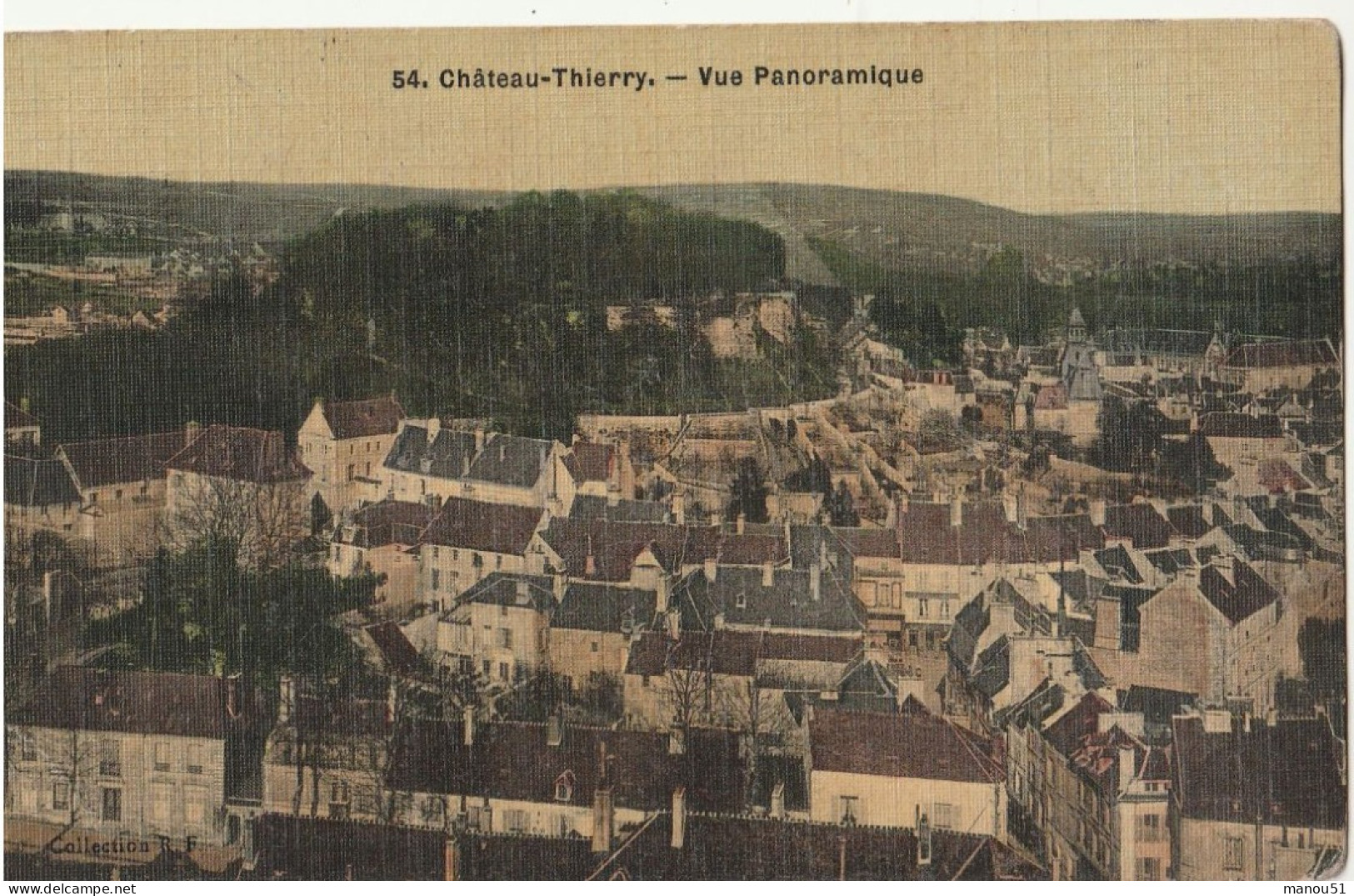 CHATEAU THIERRY  Vue Panoramique ( Carte Toilée ) - Chateau Thierry