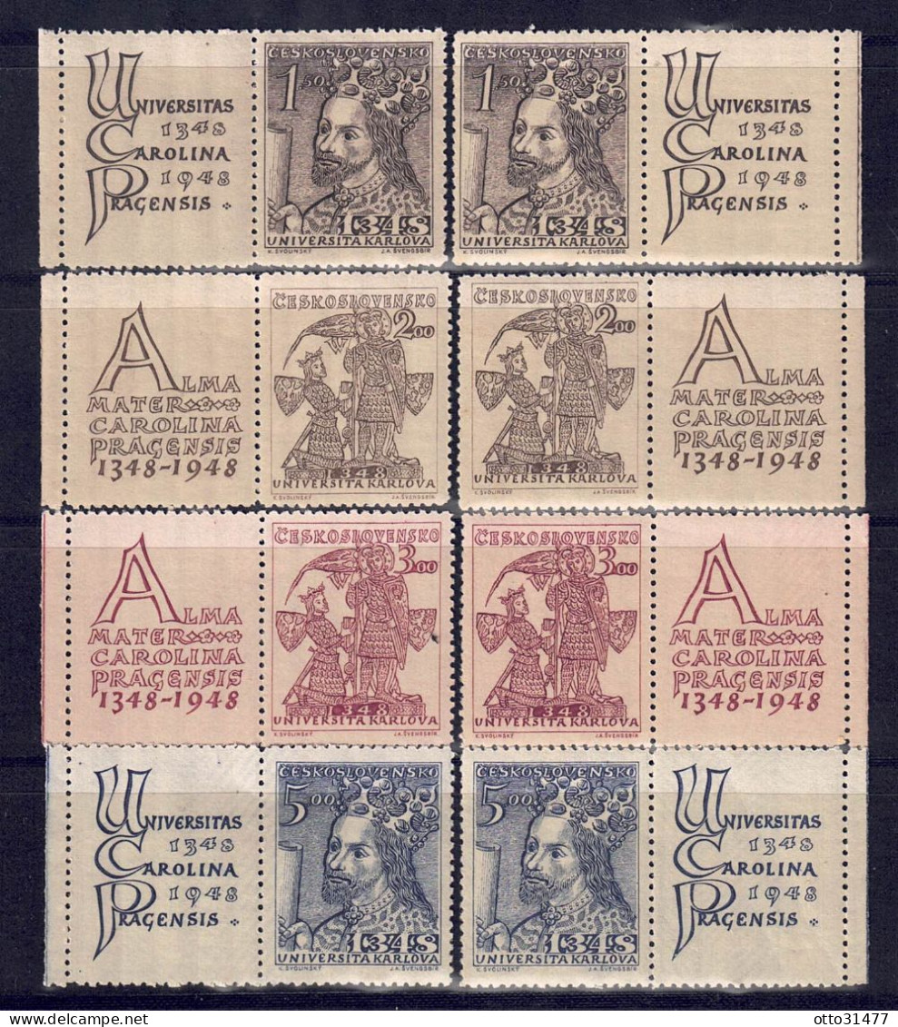 CSSR 1948 - Karls-Universität, Nr. 535 - 538 Mit Zierfeld, Postfrisch ** / MNH - Neufs