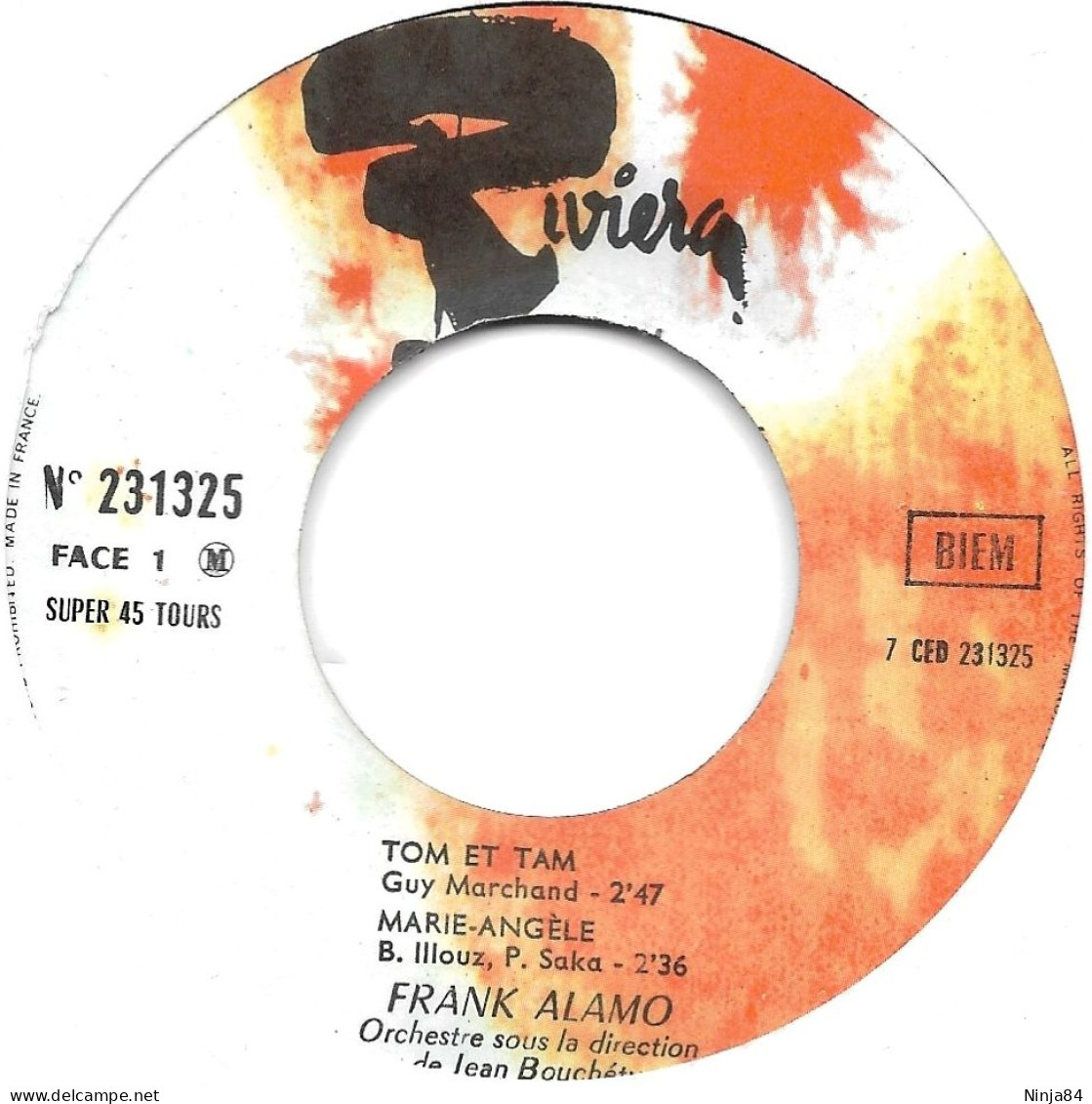 EP 45 RPM (7") Frank Alamo  "  Tom Et Tam  " - Autres - Musique Française