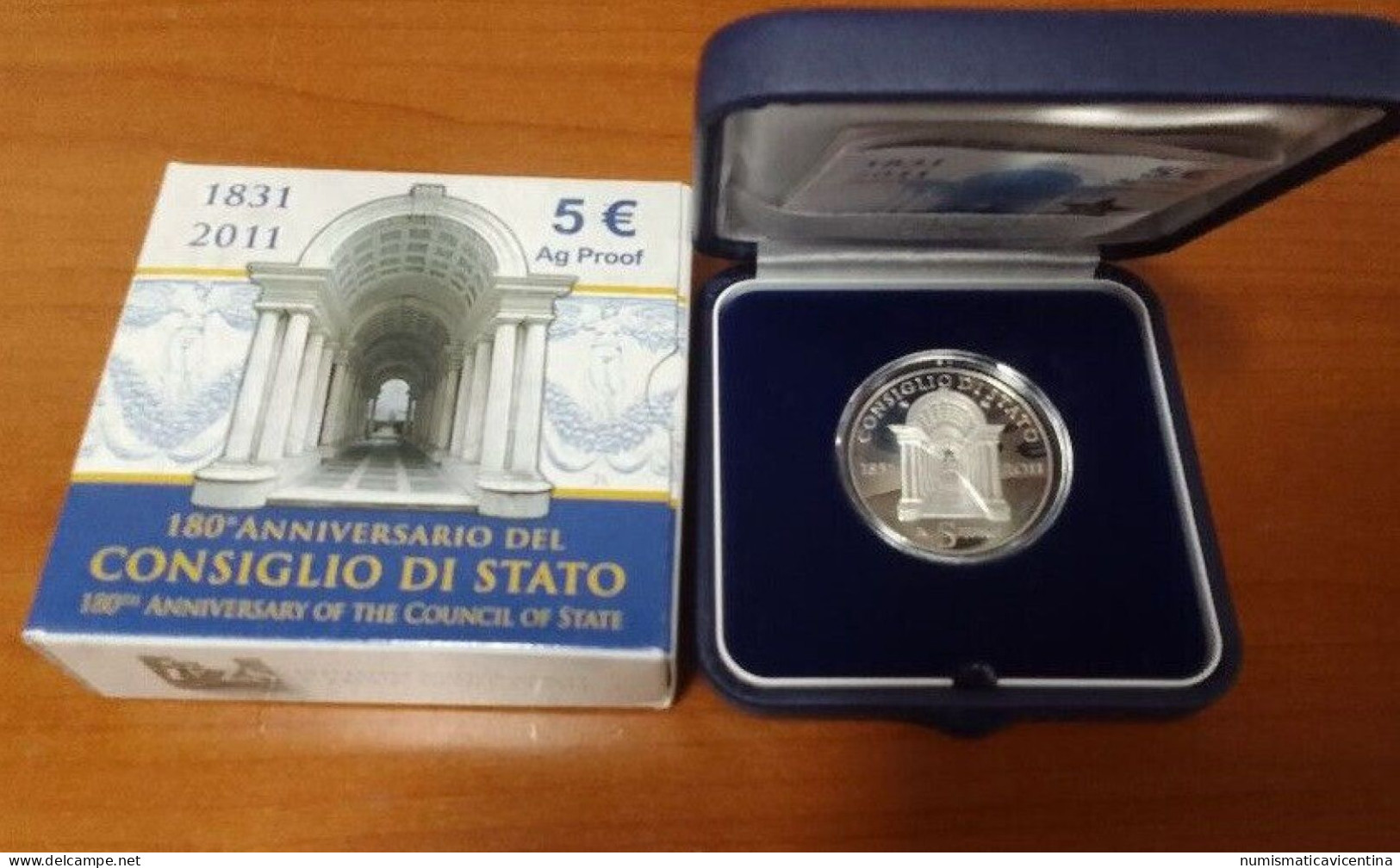 Italia 5 Euro 2011 Consiglio Di Stato 180° Anniversario € Silver Coin UNC PROOF - Italy