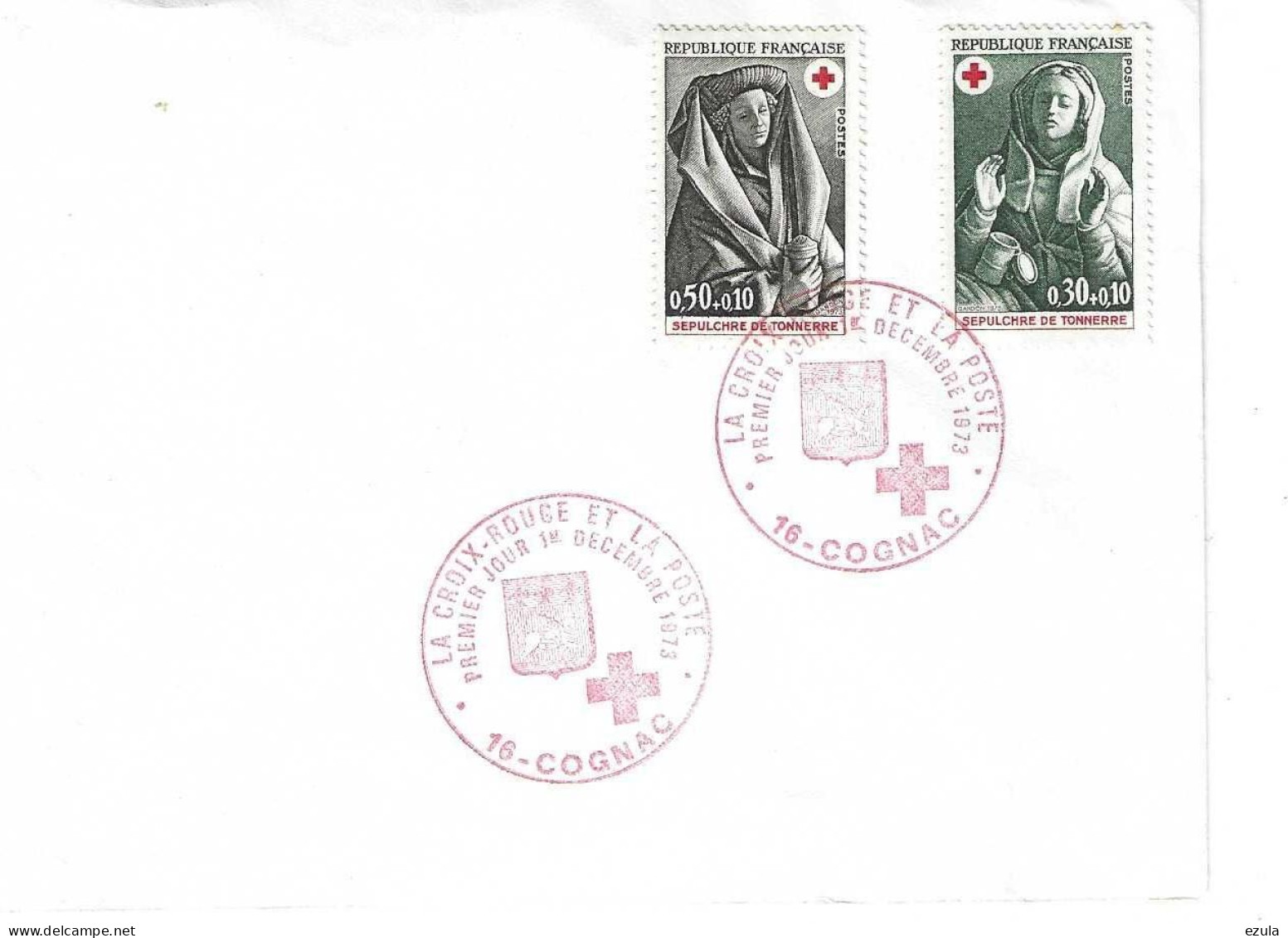 Lettre Affranchissement CROIX ROUGE 1973 GOGNAC - 1961-....