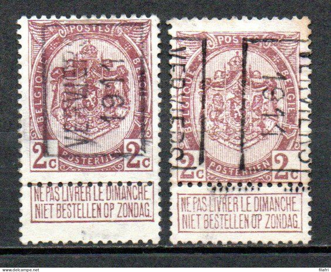 1731 Voorafstempeling Op Nr 82 - VERVIERS 1911 - Positie A & B - Rollini 1910-19