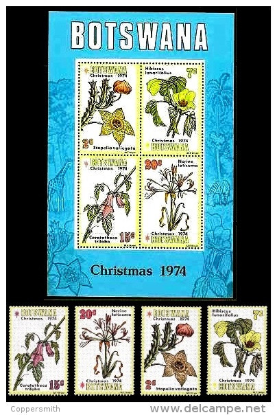 (035-36) Botswana  1974  Christmas / Noel / Weihnachten / Kerstmis   ** / Mnh  Michel 128-31 + BL 8 - Botswana (1966-...)