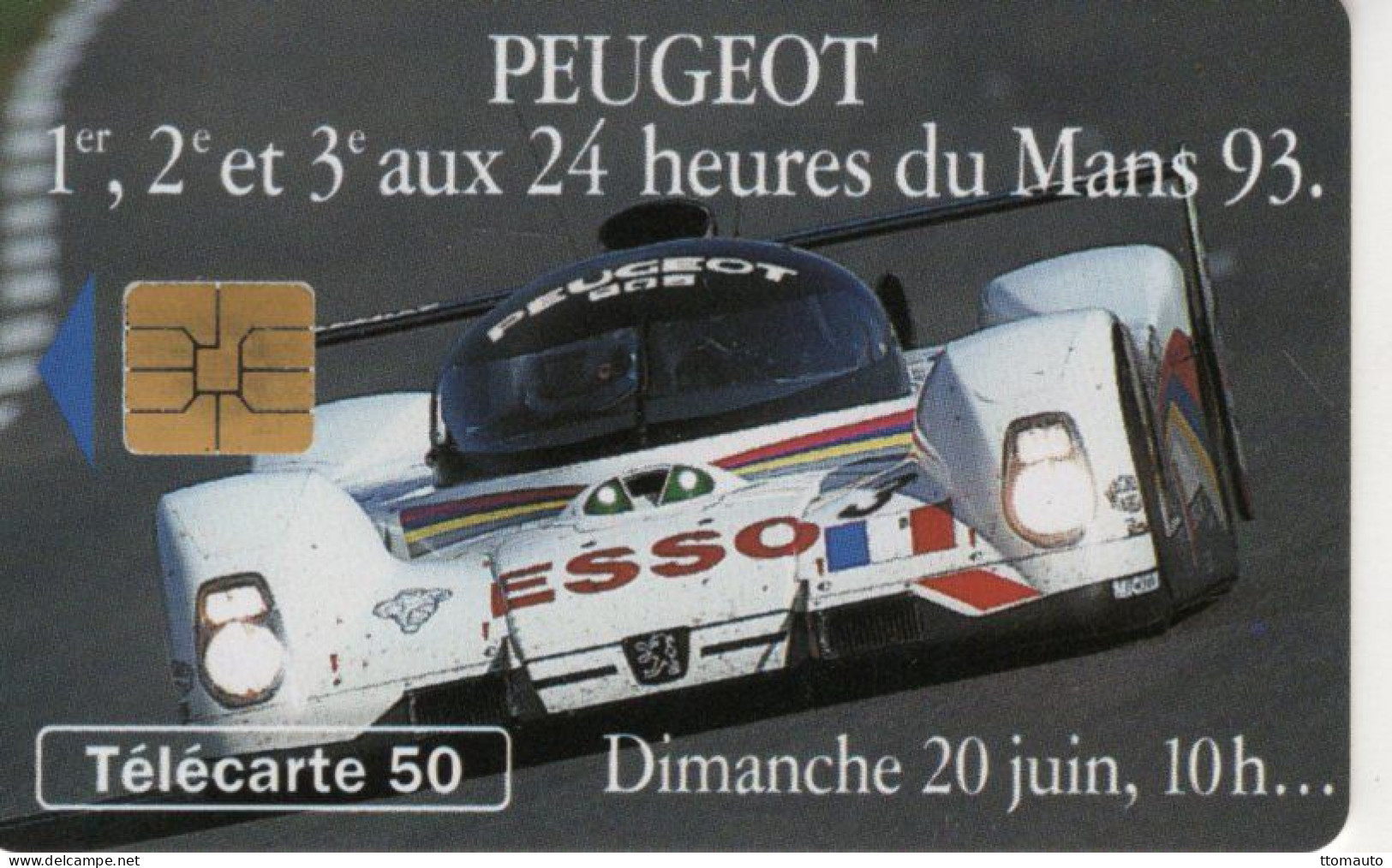 Télécarte  France Telecom -  Peugeot 905 - Le Mans 24 Heures 1993  - Used Telecard - Voitures