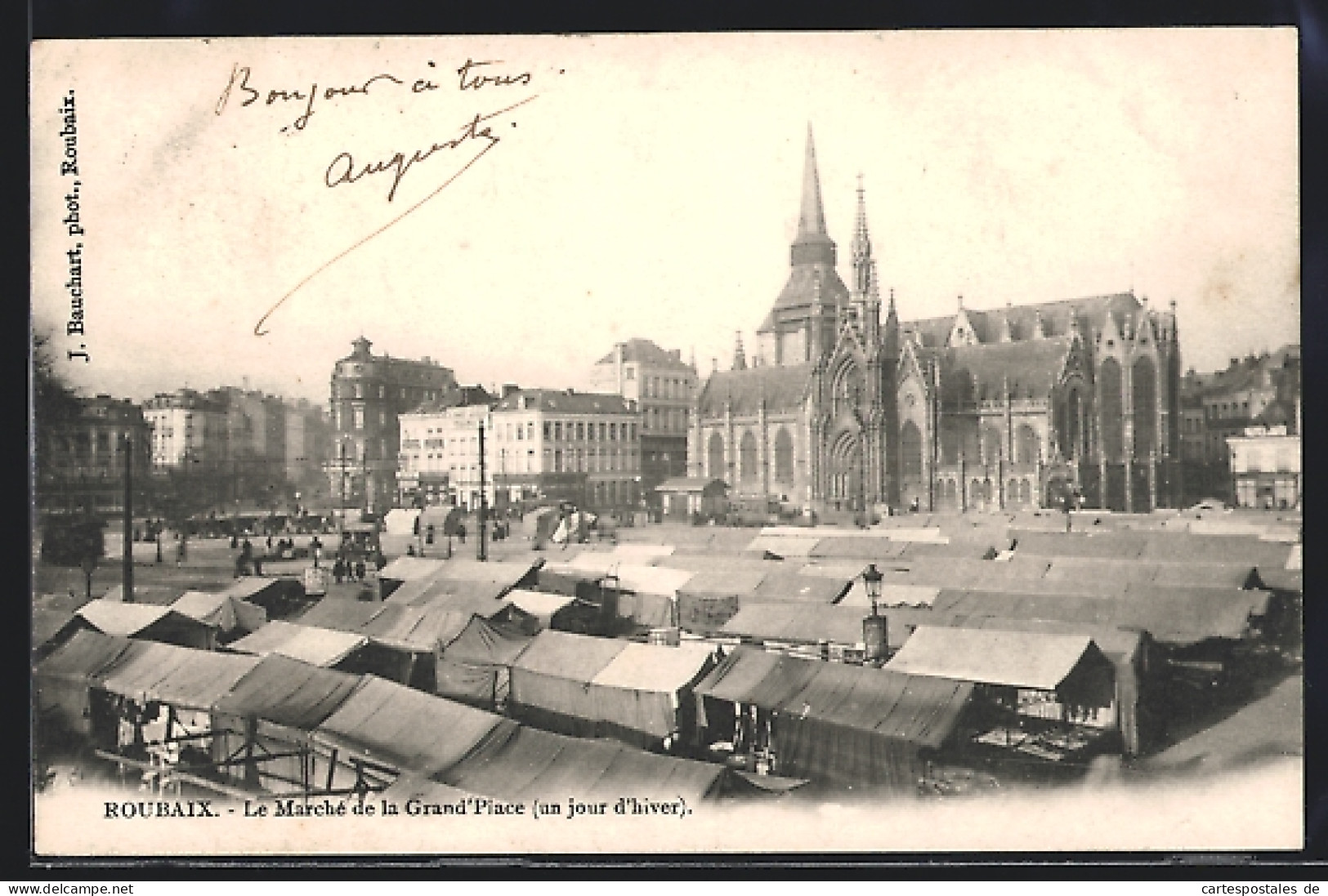 CPA Roubaix, Le Marché De La Grand Place  - Roubaix