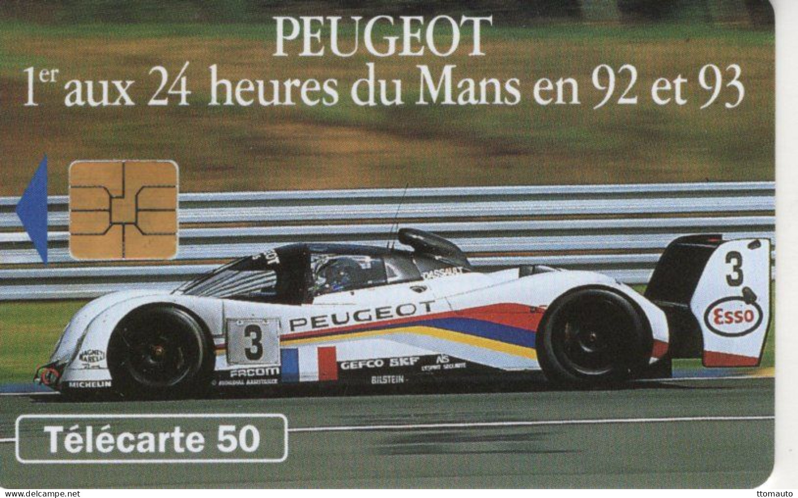 Télécarte  France Telecom -  Peugeot 905 - Le Mans 24 Heures 1992/3  - Used Telecard - Voitures