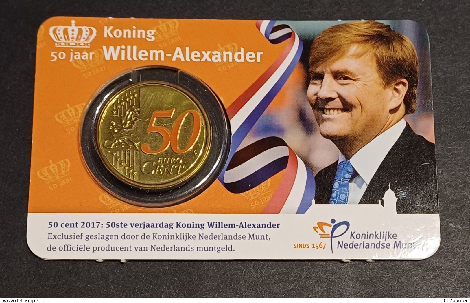 NEDERLAND _ PAYS-BAS 2017 / COINCARD 50 Cent COLOR COULEUR / 50 JAAR WILLEM ALEXANDER / ETAT NEUF! - Nederland