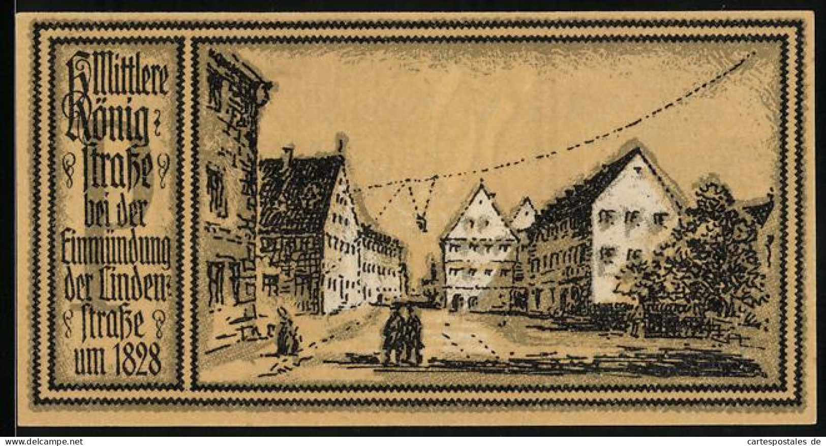 Notgeld Stuttgart 1922, 50 Pfennig, Partie An Der Mittleren Königstrasse  - [11] Emissions Locales
