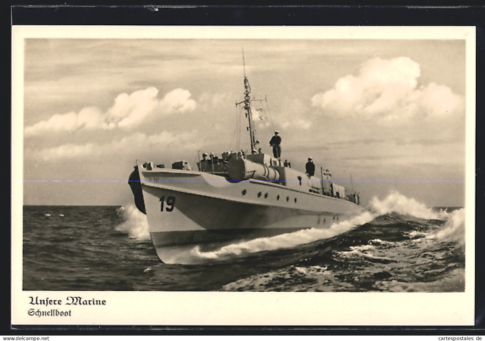 AK Kriegsmarine, Schnellboot 19 In Voller Fahrt  - Guerre