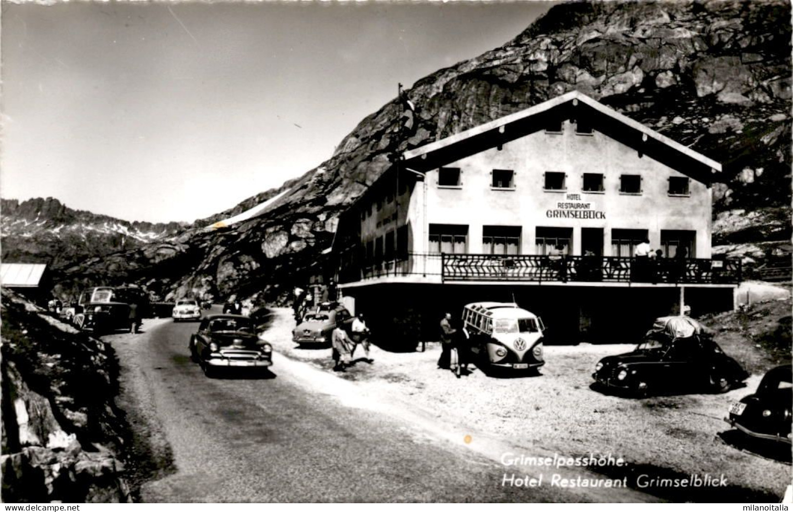 Grimselpasshöhe - Hotel Restaurant Grimselblick * 10. 8. 1956 - VW Bus, Autos - Guttannen