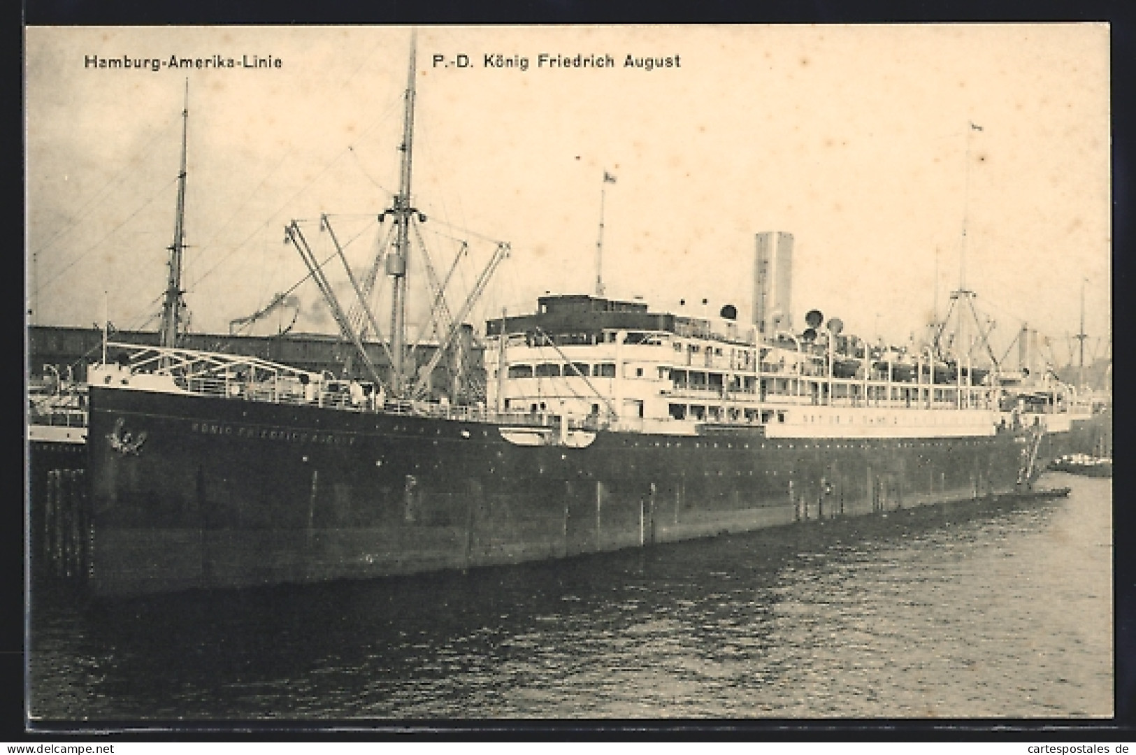 AK Passagier-Dampfer König Friedrich August Liegt Im Hafen An  - Paquebots