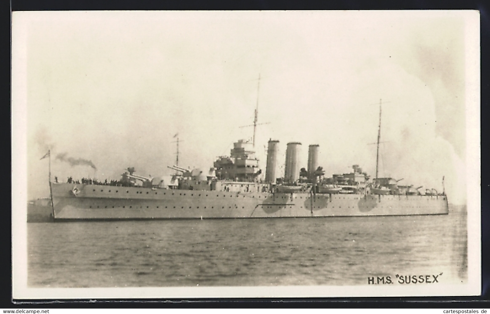 Pc HMS Sussex Auf Dem Wasser  - Guerre