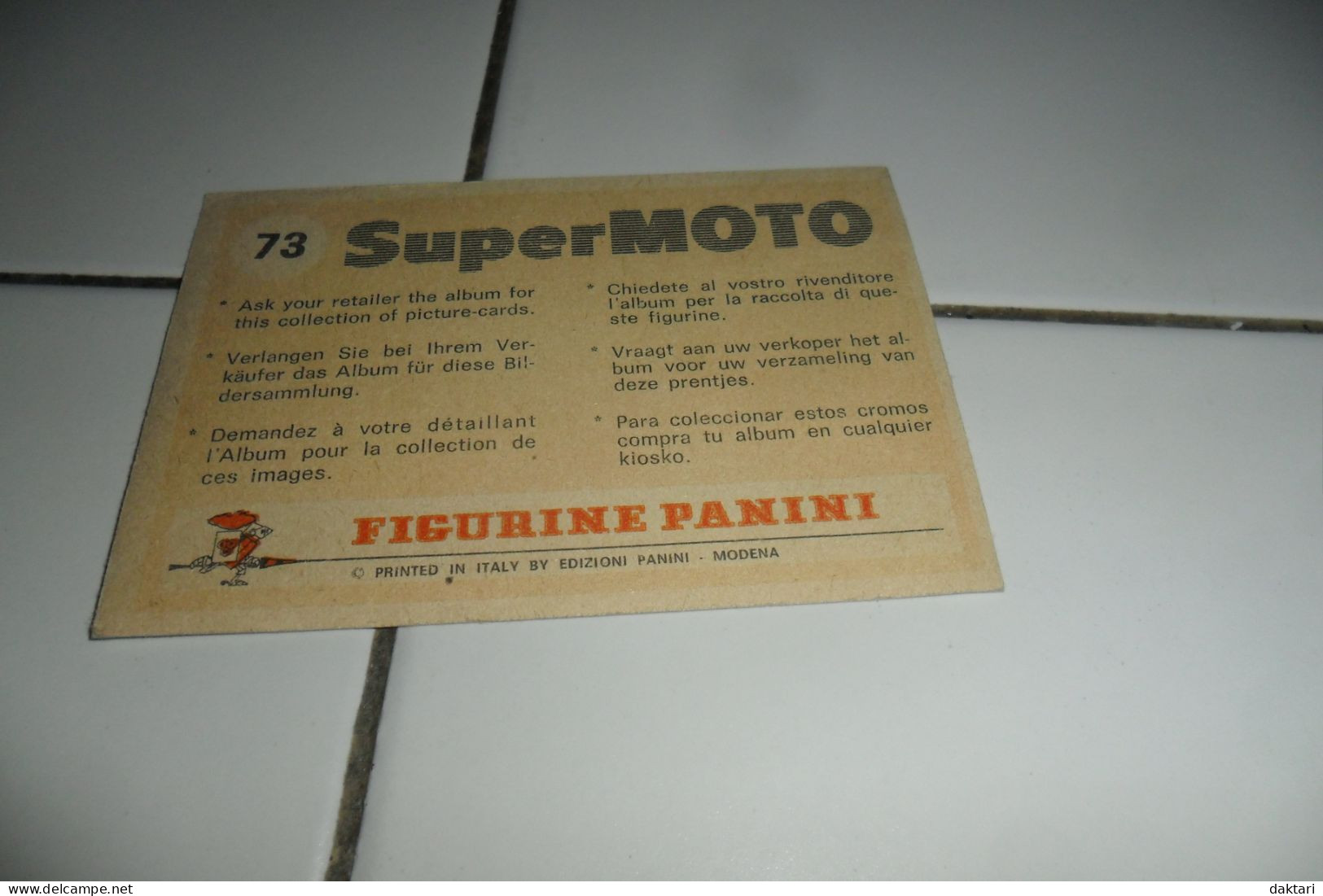 IMAGE SUPER MOTO PANINI N°73 - Edition Française