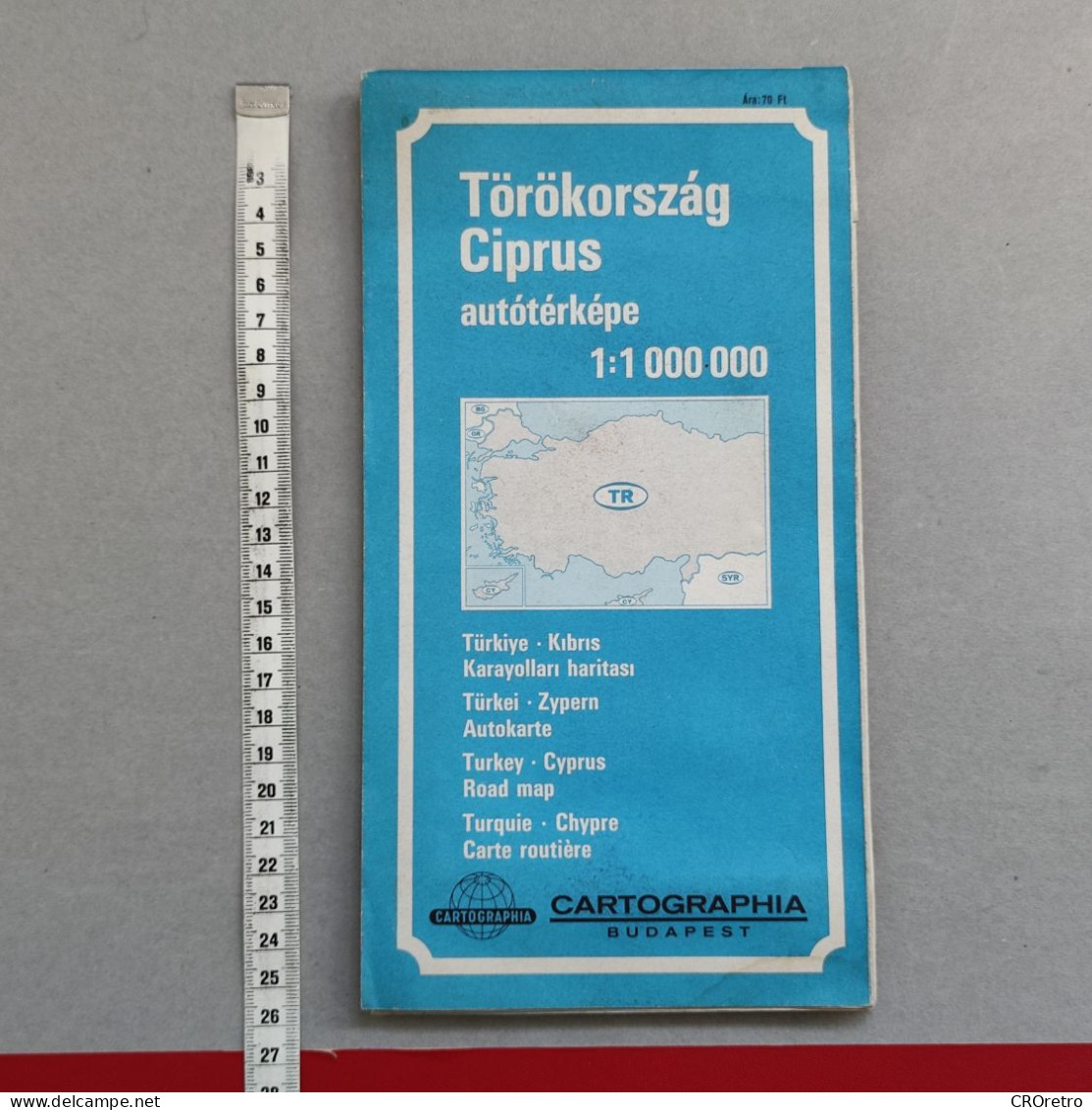 TURKEY / CYPRUS, Vintage Road Map, Autokarte, 81×118 Cm - Cartes Routières