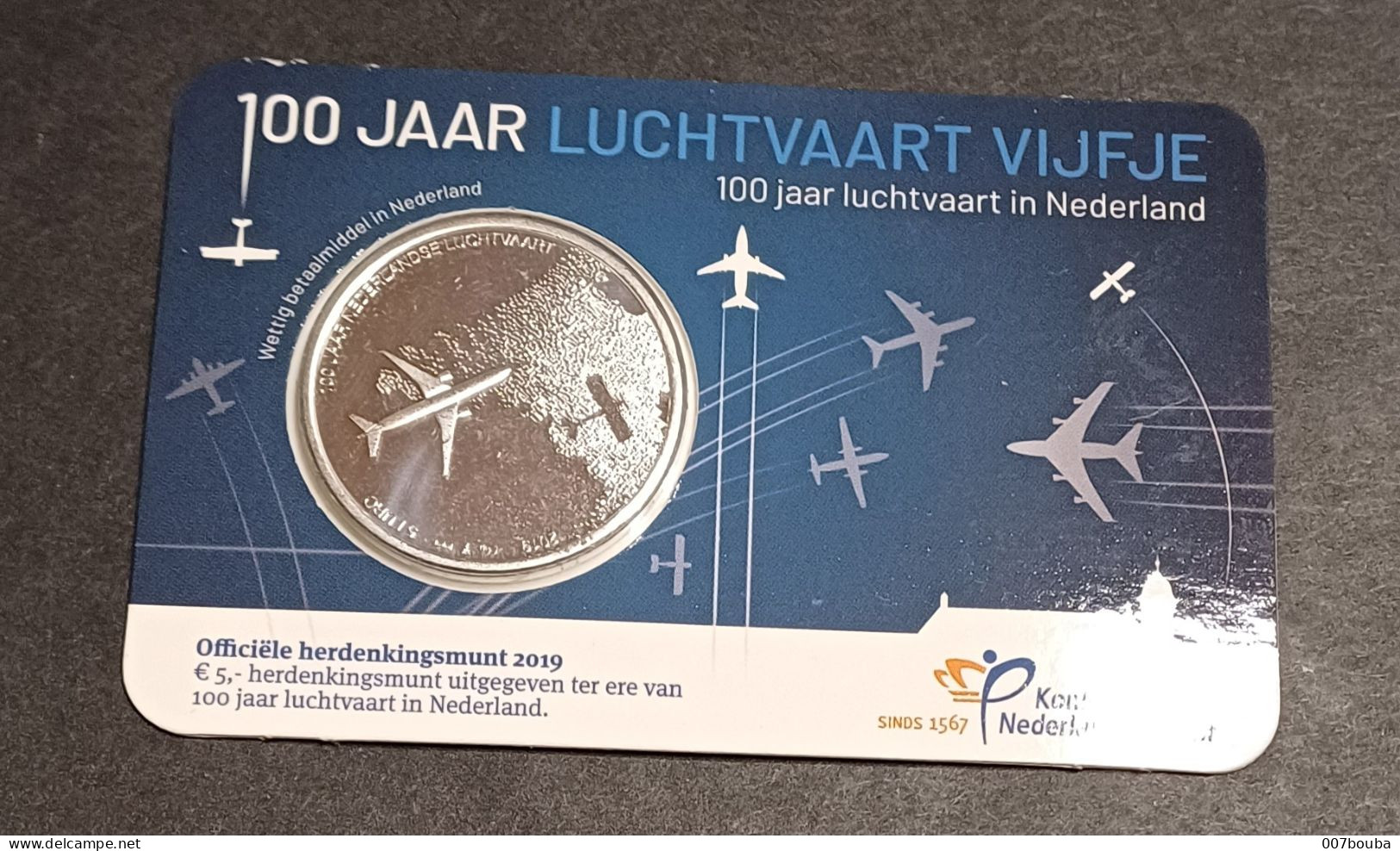 NEDERLAND _ PAYS-BAS 2019 / COINCARD 5 €  / 100 JAAR LUCHTVAART VIJFJE / ETAT NEUF! - Pays-Bas