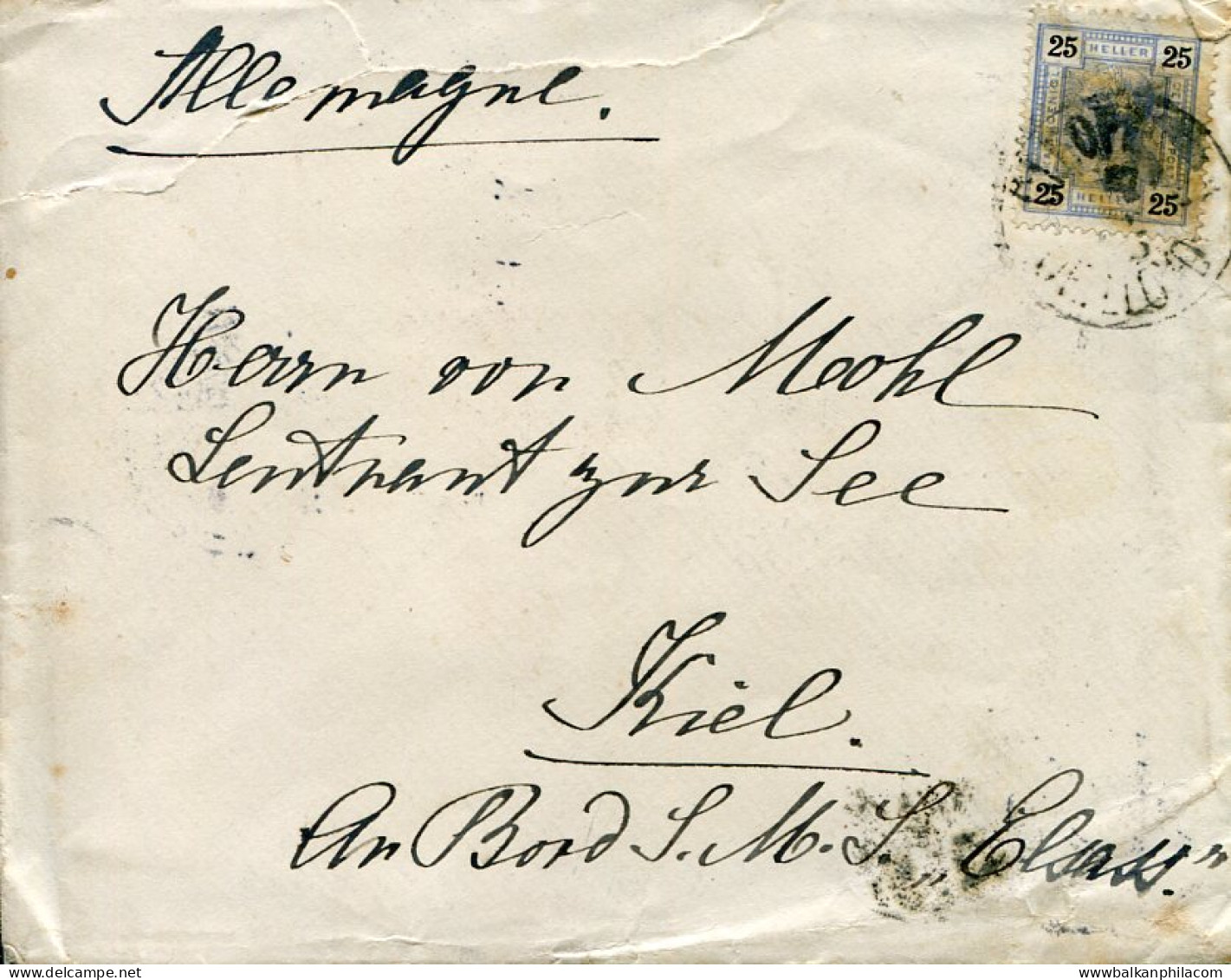 1905 Austria Lloyd SS Cleopatra To Kiel Helgoland - Storia Postale