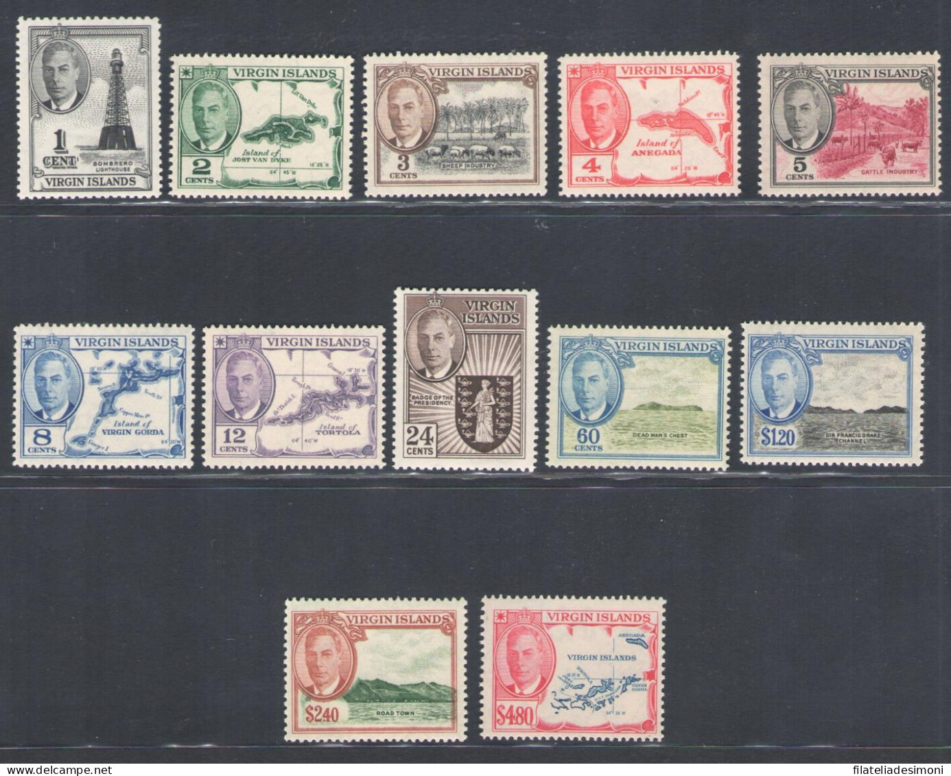 1952 BRITISH VIRGIN ISLANDS - Stanley Gibbons N. 136/147 - 12 Valori - MNH** - Other & Unclassified