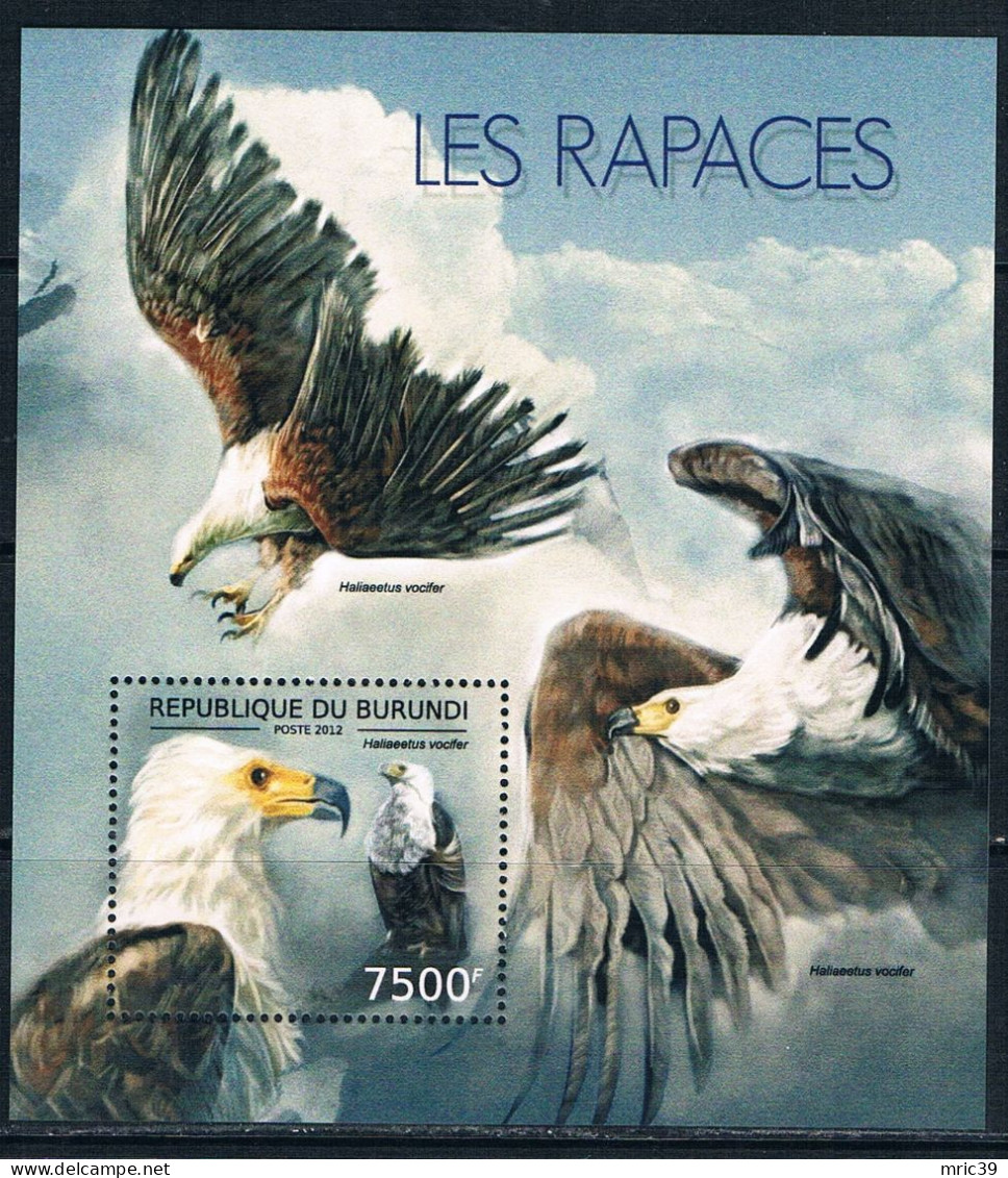 Bloc Sheet Oiseaux Rapaces Aigles Birds Of Prey Eagles Raptors   Neuf  MNH **  Burundi 2012 - Aquile & Rapaci Diurni