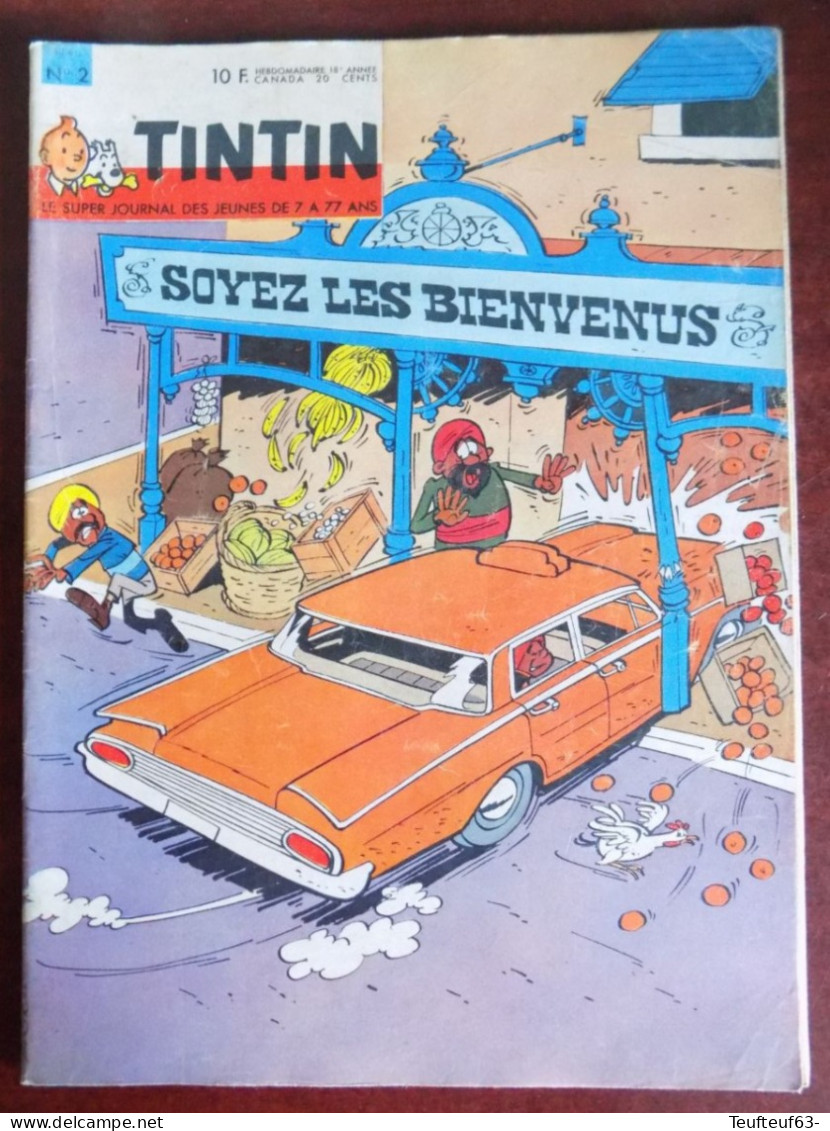 Tintin N° 2/1963 Couv. Berck - Récit Complet " Jean Lafitte " Par Van Dessel - Tintin