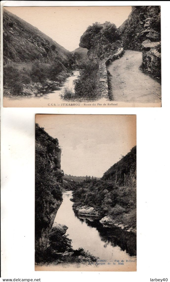 64 -  Itxassou Route Du Pas De Rolland - Les Gorges De La Nive - 2 Cartes Postales Ancienne - Itxassou