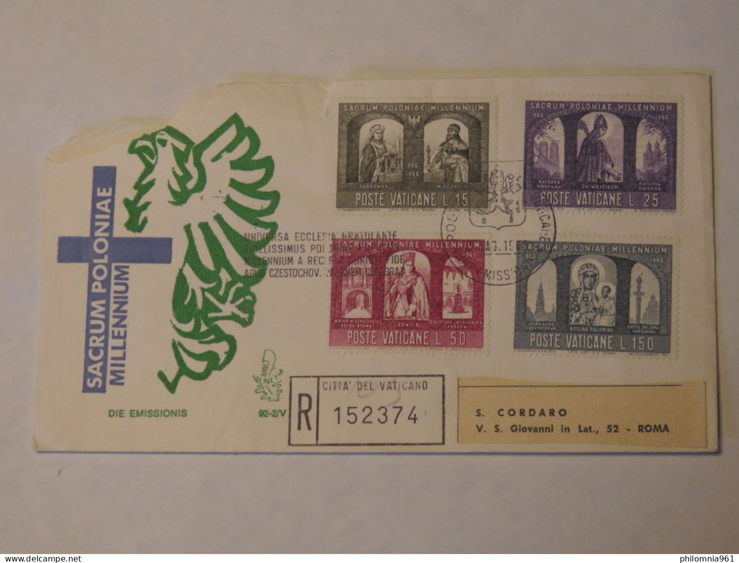 VATICAN REGISTERED COVER  1956 - Other & Unclassified