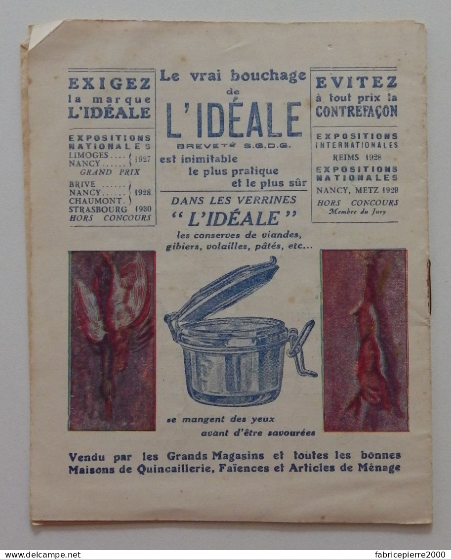 VERRERIE DES ISLETTES - L'Idéale - Carnet De Recettes 1950-1960 BON ETAT Meuse - Publicités