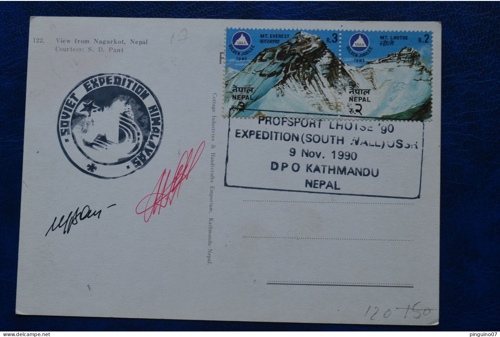 1990 Signed 2 Mountaineers Profsport Lhotse South Wall Russian USSR Expedition Mountaineering Escalade Himalaya - Sportivo