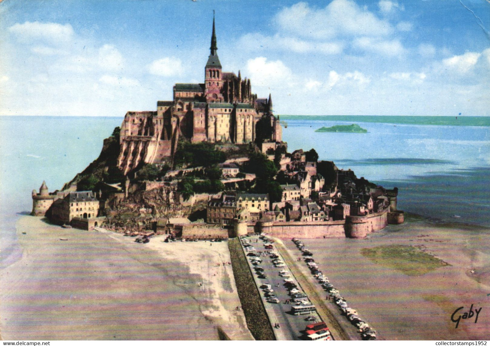 LE MONT SAINT MICHEL, MANCHE, ARCHITECTURE, CARS, CASTLE, CHURCH, GABY EDITION, FRANCE, POSTCARD - Le Mont Saint Michel