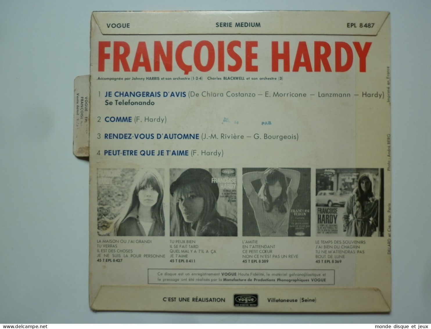 Françoise Hardy 45Tours EP Vinyle Comme / Rendez-vous D'automne Mint - 45 T - Maxi-Single