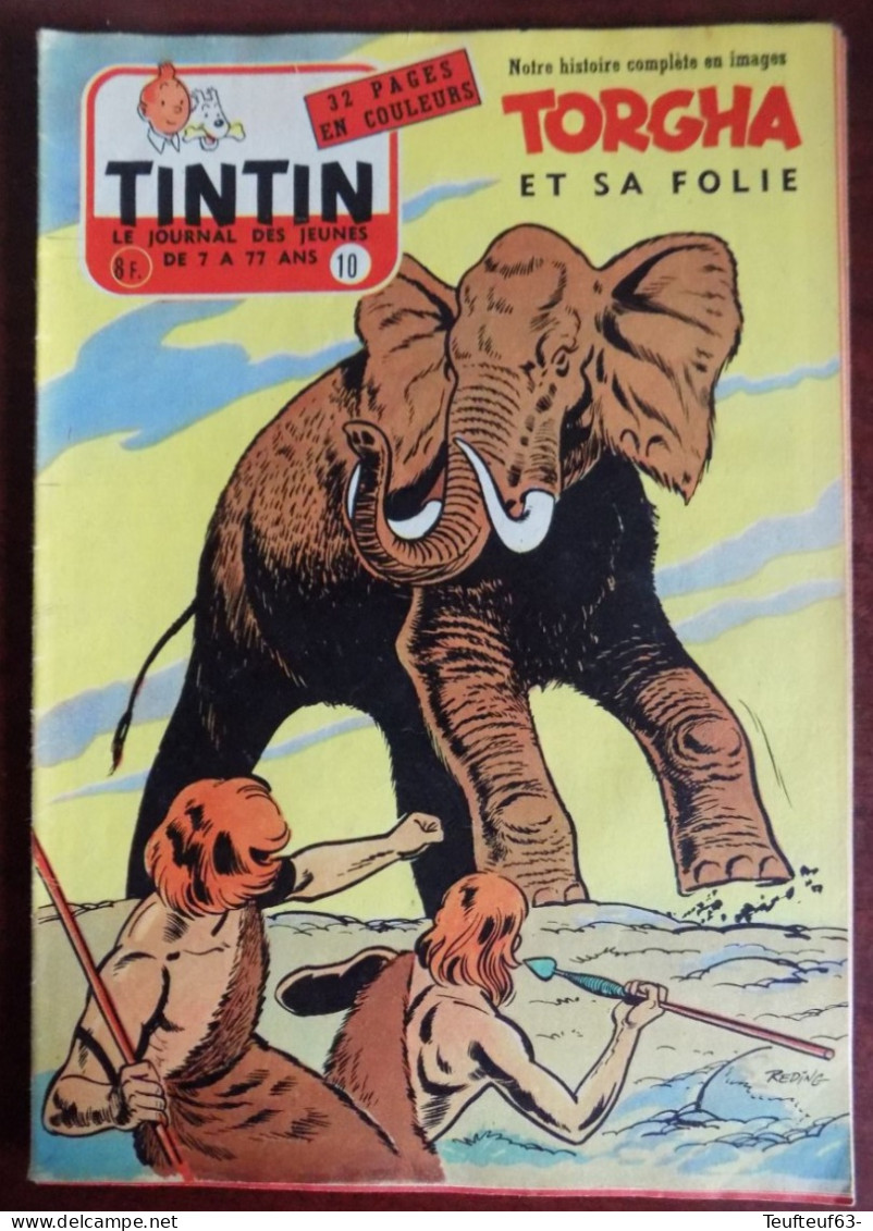 Tintin N° 10-1956 Couv. Reding - Tintin