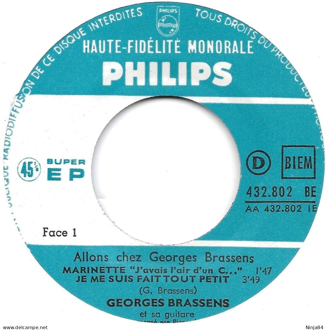 EP 45 RPM (7") Georges Brassens  "  Allons Chez Georges Brassens  " - Sonstige - Franz. Chansons