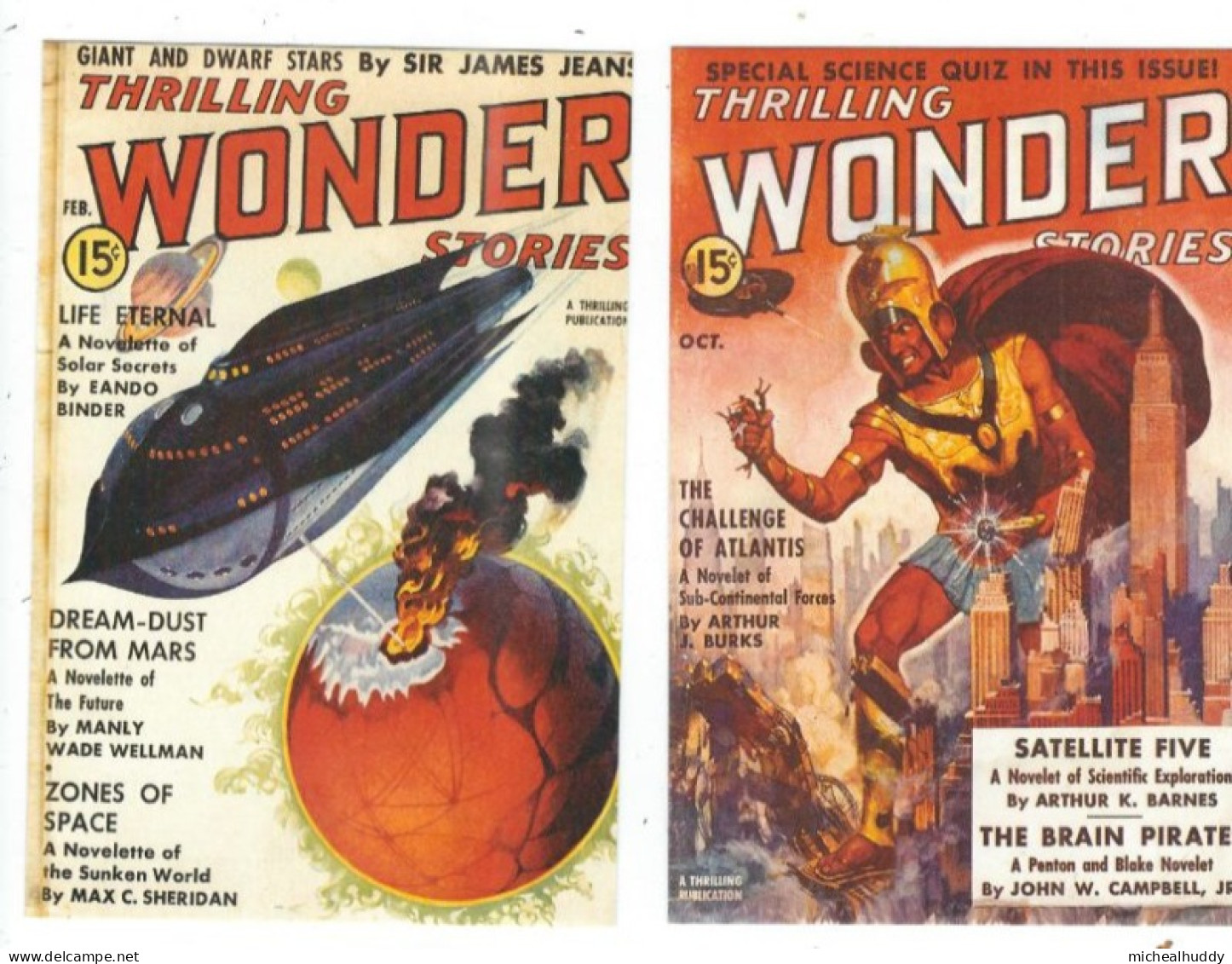 AMERCAN COMIC BOOK  ART COVERS ON 2 POSTCARDS  SCIENCE  FICTION   LOT  1 - Zeitgenössisch (ab 1950)