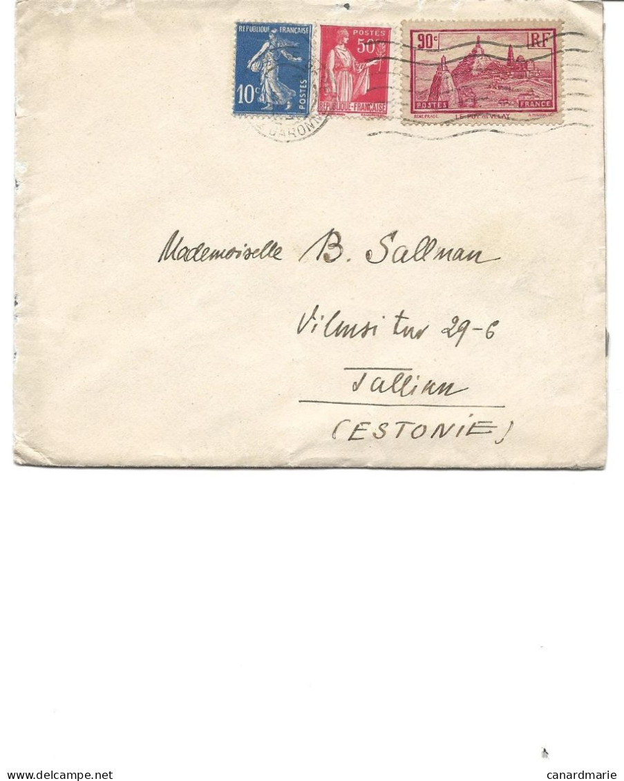 LETTRE POUR L' ESTONIE 1936 AVEC 3 TIMBRES - Lettres & Documents