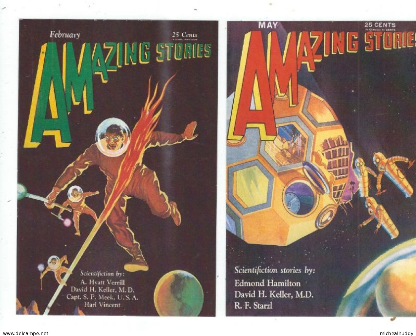 AMERCAN COMIC BOOK  ART COVERS ON 2 POSTCARDS  SCIENCE  FICTION   LOT  3 - Contemporánea (desde 1950)