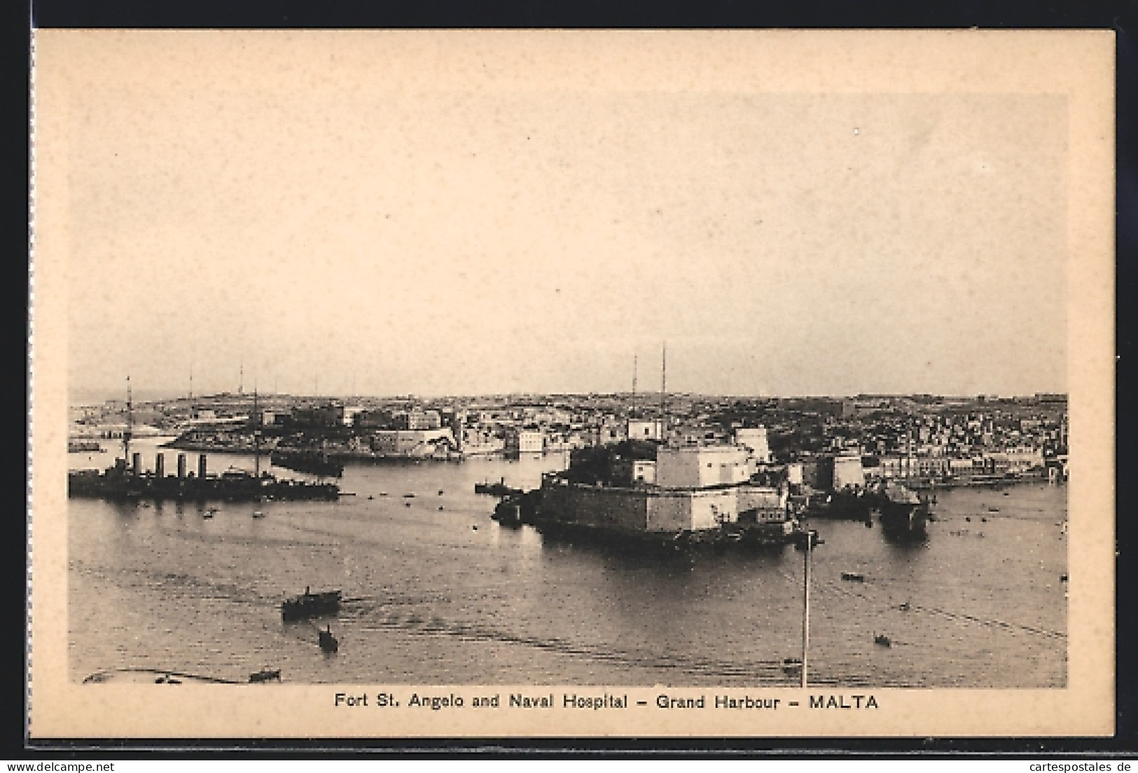 AK Malta, Grand Harbour, Fort St. Angelo And Naval Hospital  - Malte